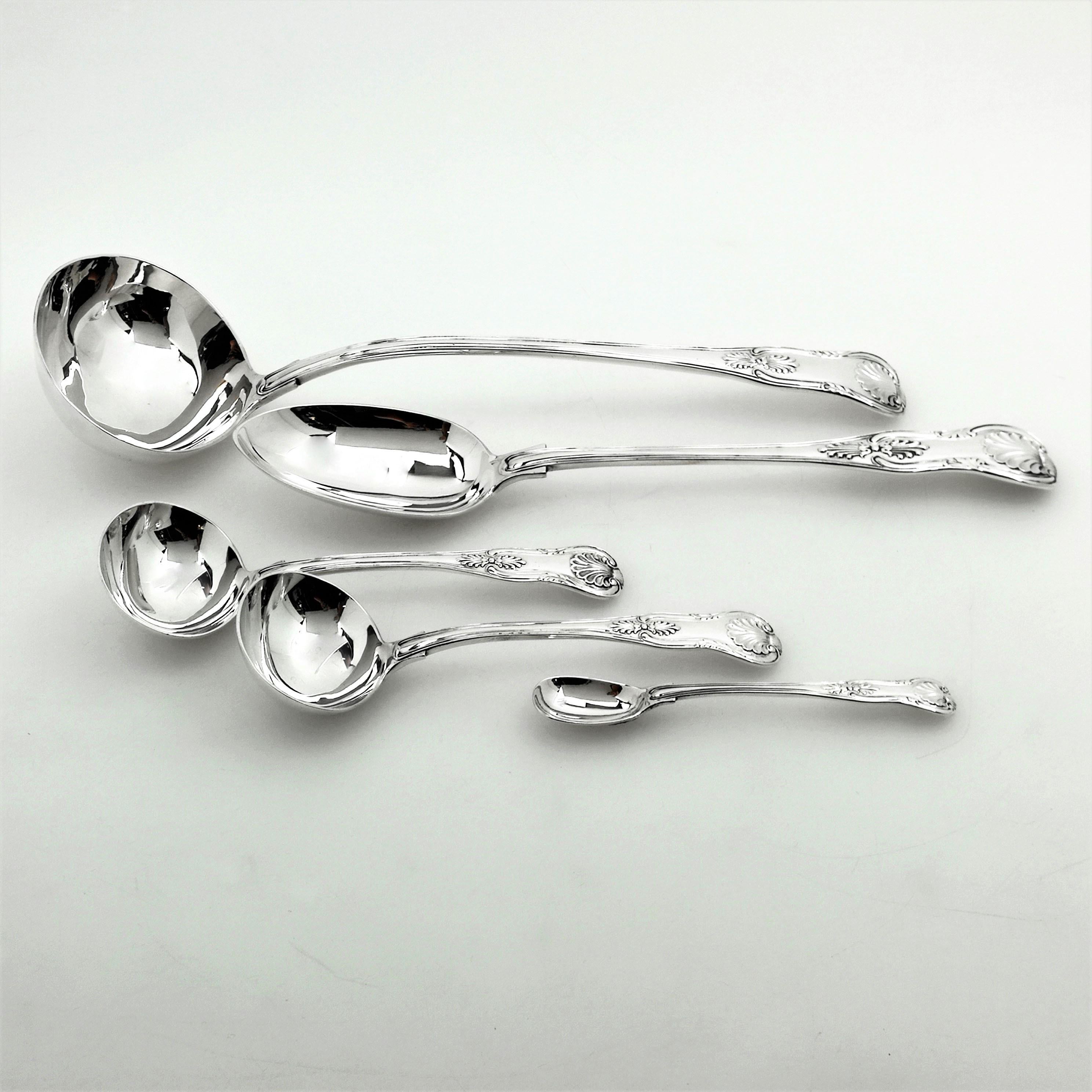 Antique Sterling Silver Cutlery Canteen Set Victorian 1853 (Knives 1961/2) 12 6