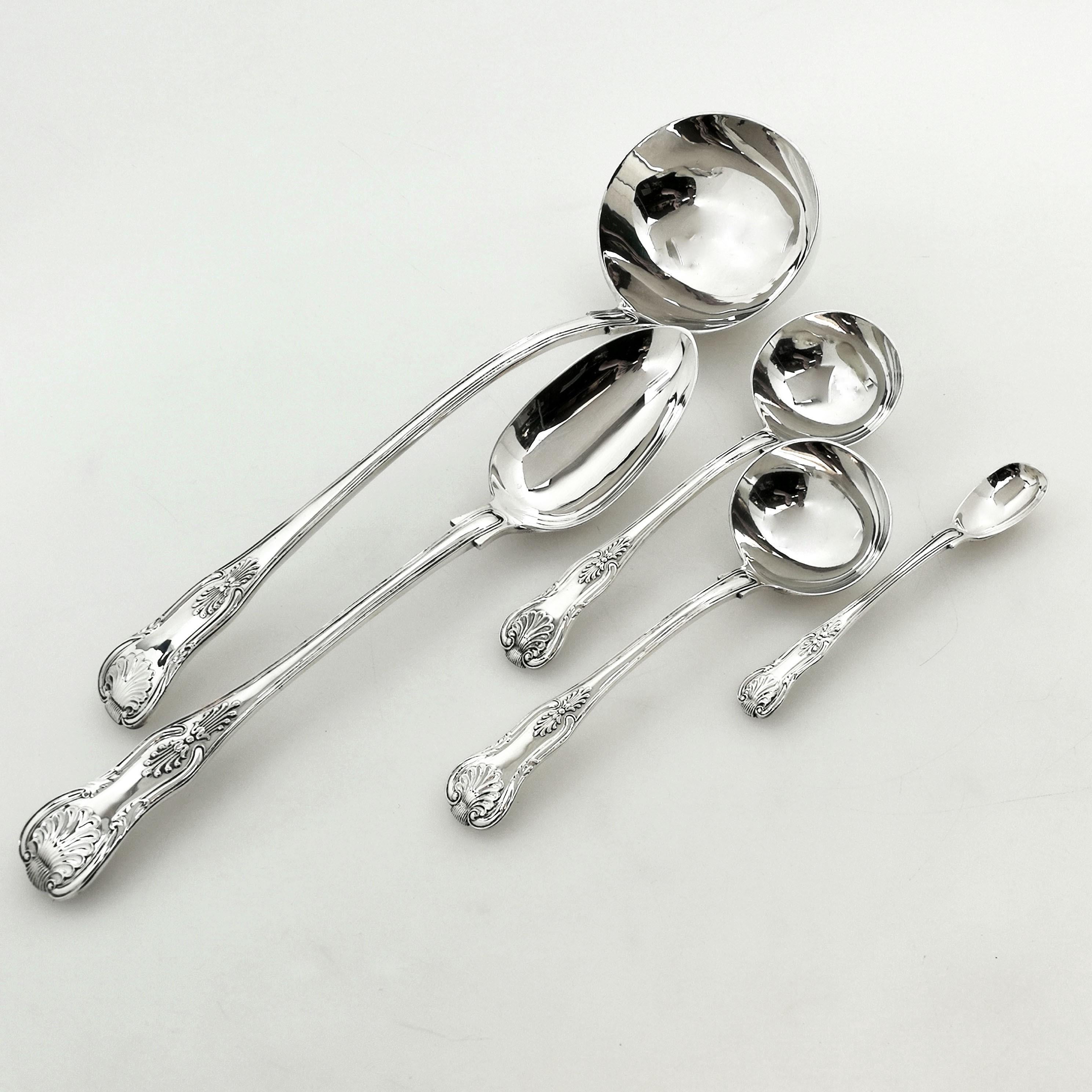 Antique Sterling Silver Cutlery Canteen Set Victorian 1853 (Knives 1961/2) 12 7