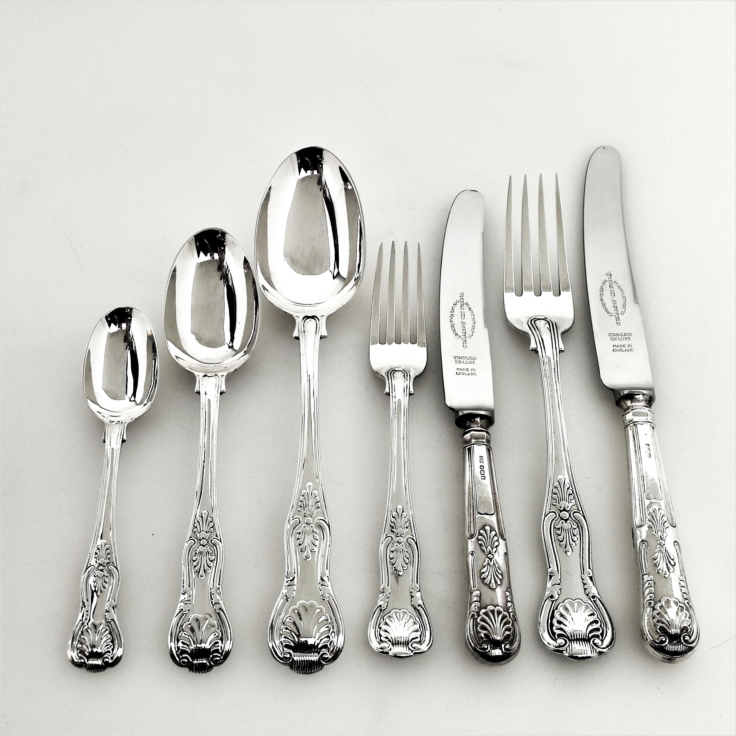 Antique Sterling Silver Cutlery Canteen Set Victorian 1853 (Knives 1961/2) 12 2