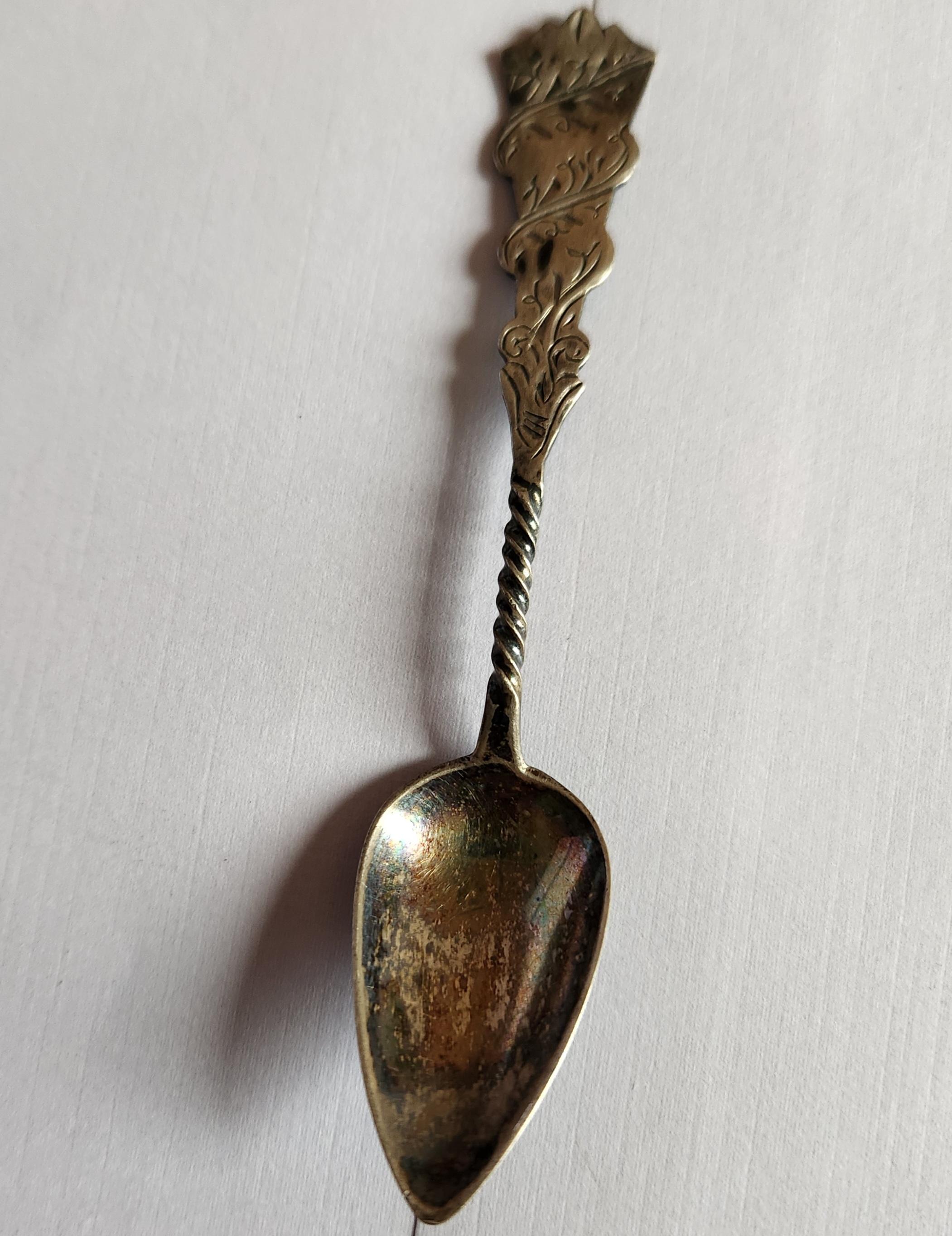Antico cucchiaio Demitasse in argento sterling in vendita 3