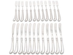 Antique Sterling Silver Dessert Service for Twelve Persons