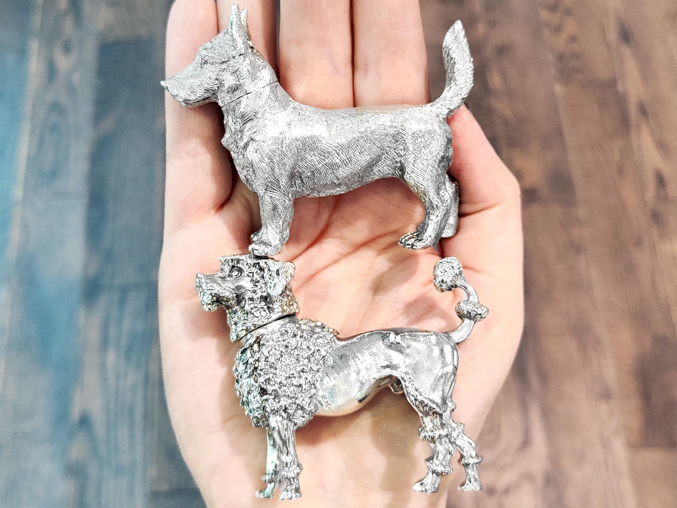 Antique Sterling Silver Terrier Dog Pepperette For Sale 4