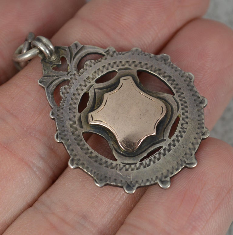 Antique Sterling Silver Double Albert Pocket Watch Chain For Sale at