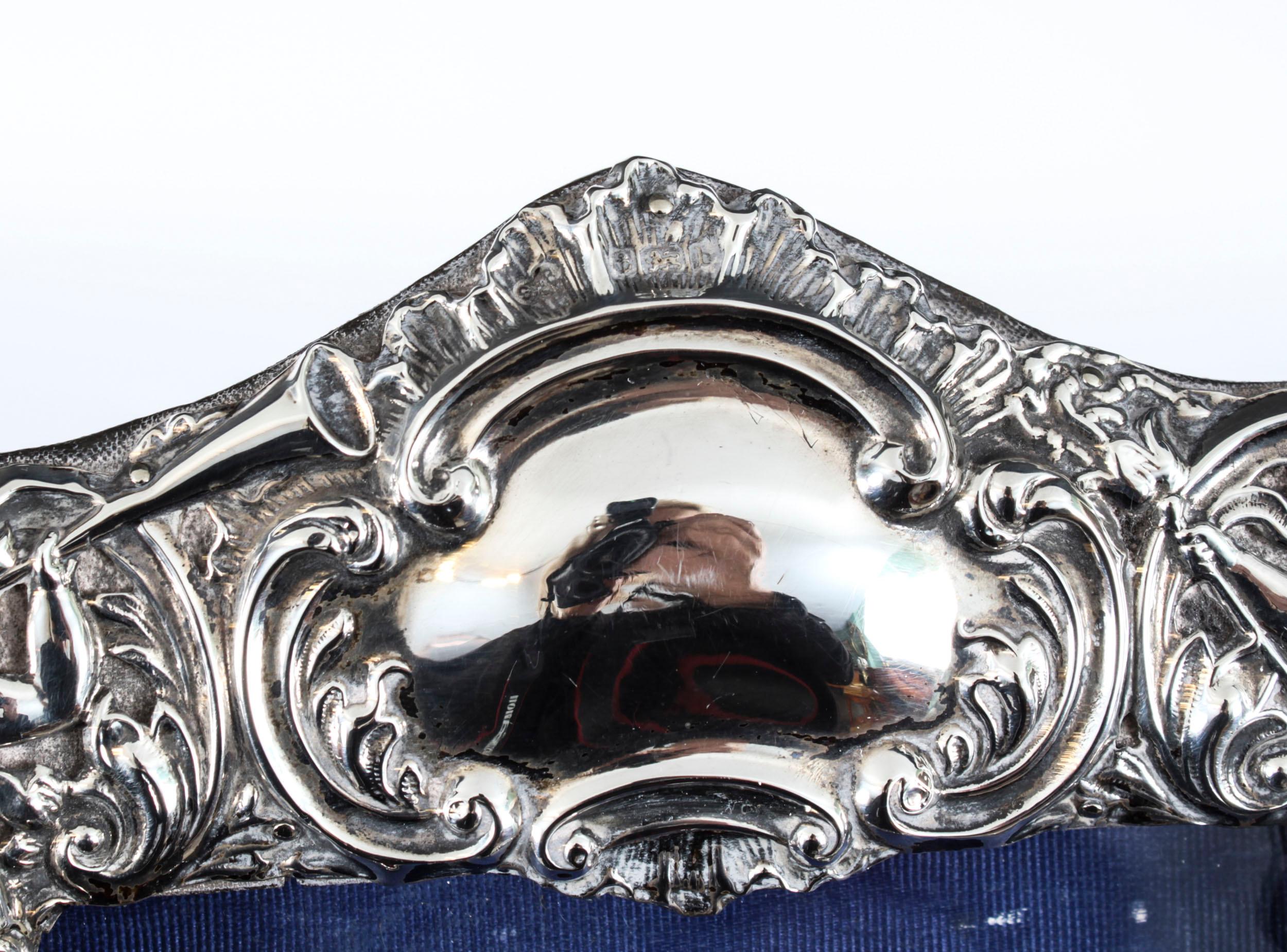 Antique Sterling Silver Double Photo Frame by Synyer & Beddoes 1901 24 x 38cm 6