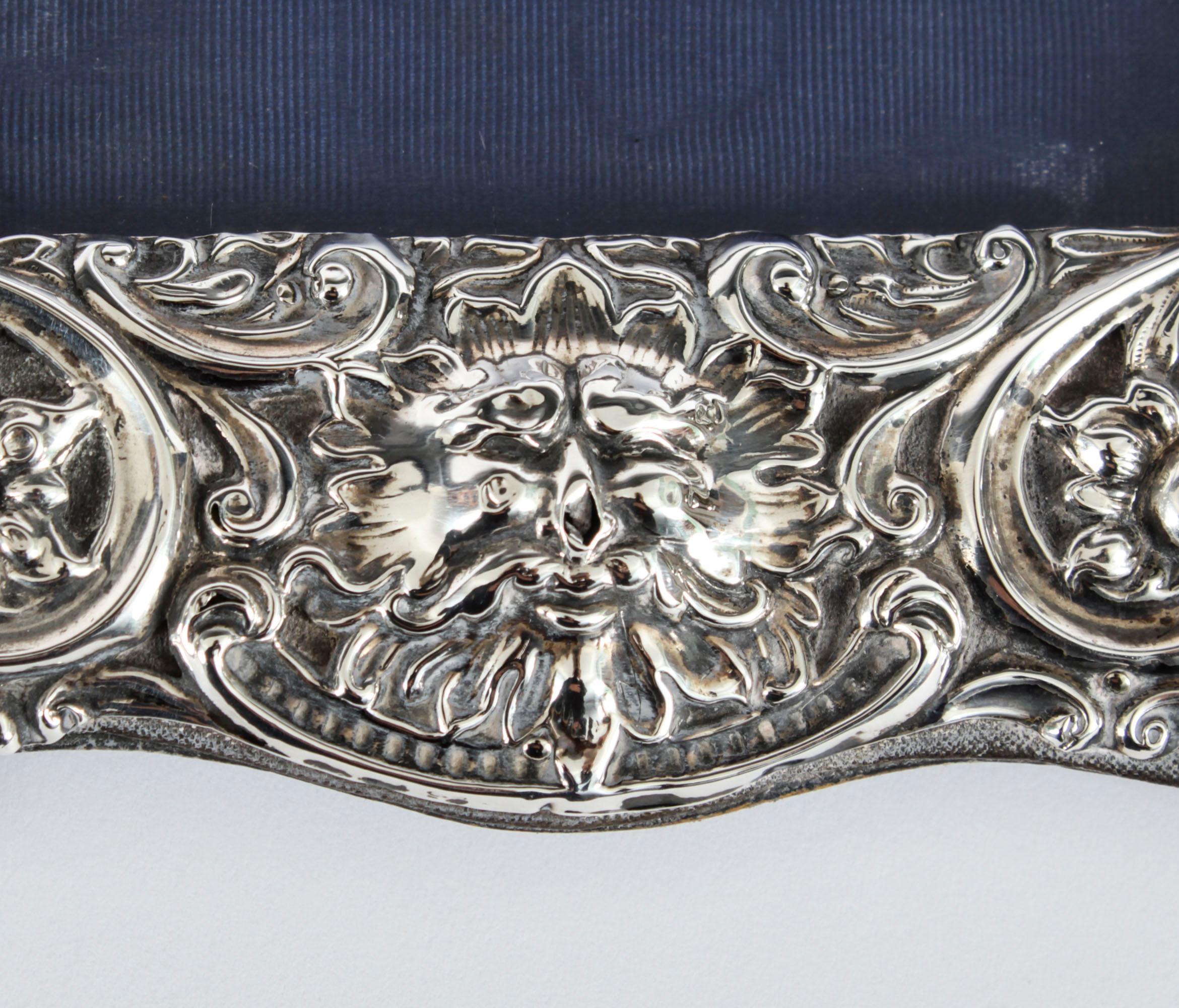 Antique Sterling Silver Double Photo Frame by Synyer & Beddoes 1901 24 x 38cm 4