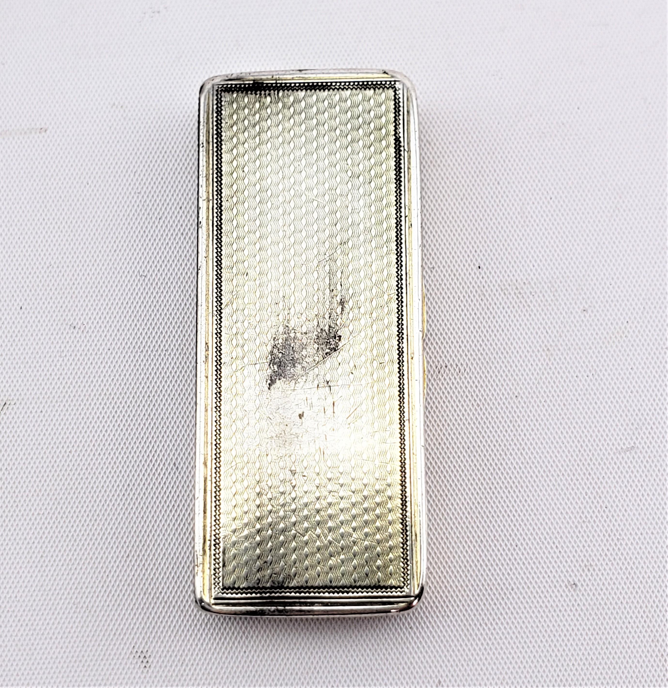 Antique Sterling Silver Double Snuff & Patch Box with Engine Turned Decoration For Sale 1