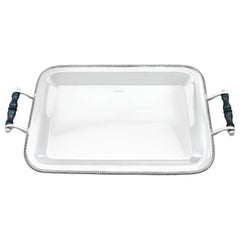 Bandeja para bebidas de plata de ley antigua