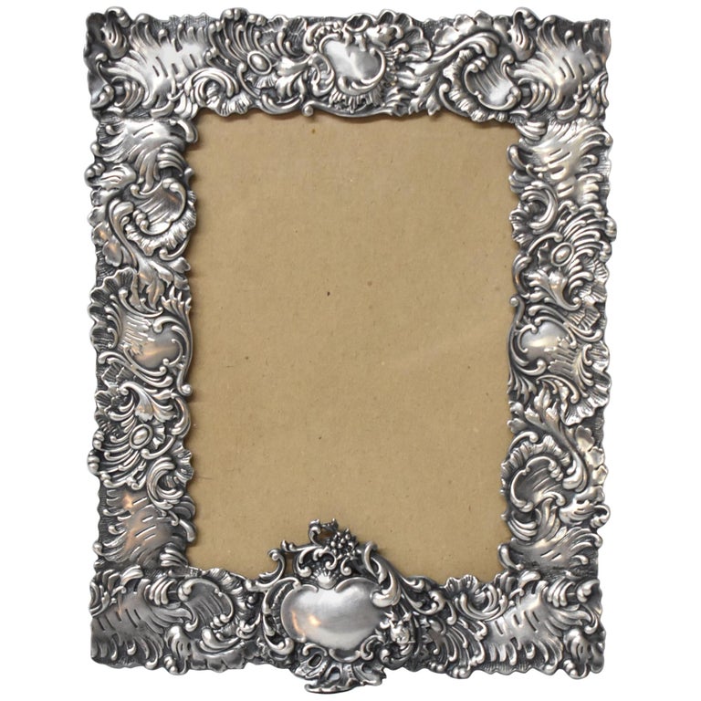 Antique Sterling Silver Easel Picture Frame by George W. Shiebler & Company For Sale