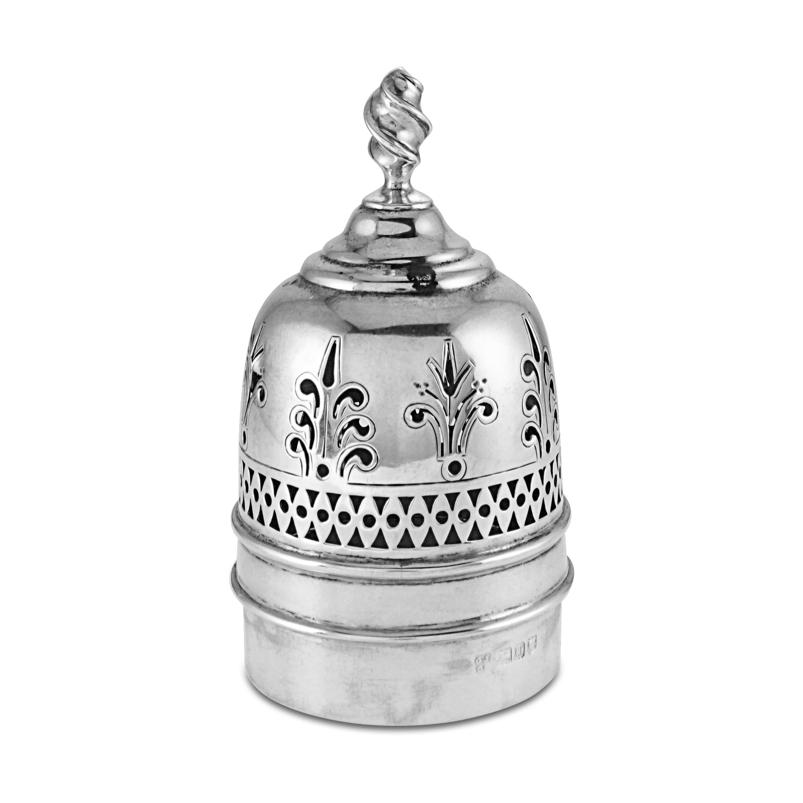 English Vintage Antique Sterling Silver Edwardian Sugar Caster London C1909 For Sale