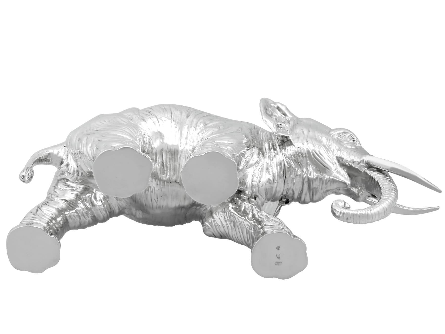 Antique Sterling Silver Elephant Sugar Box For Sale 5