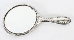 Miroir ancien en argent sterling et argent gaufré à la main, 1916