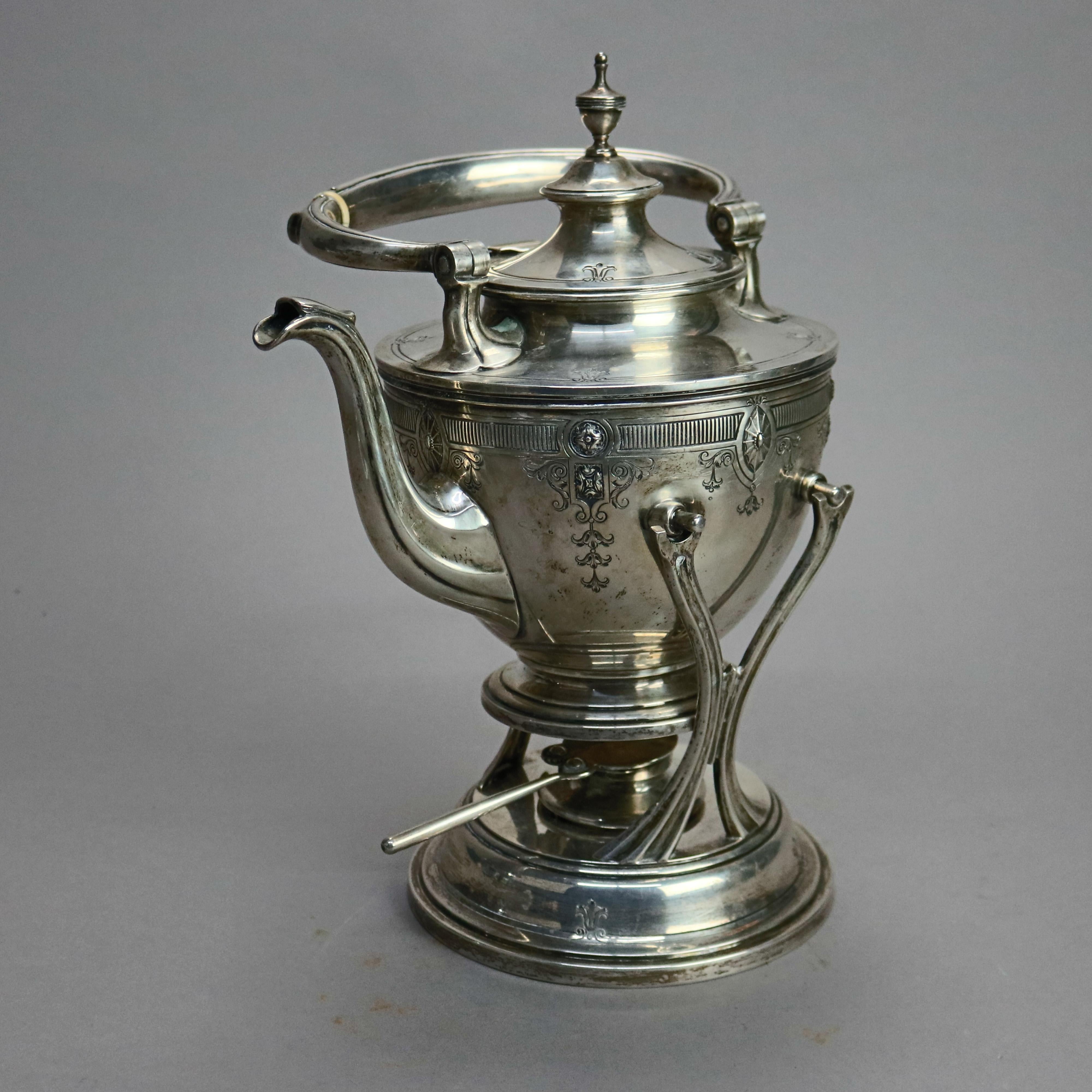 Engraved Antique Sterling Silver English Regency by Dominick & Haff, 134.1 TO For Sale