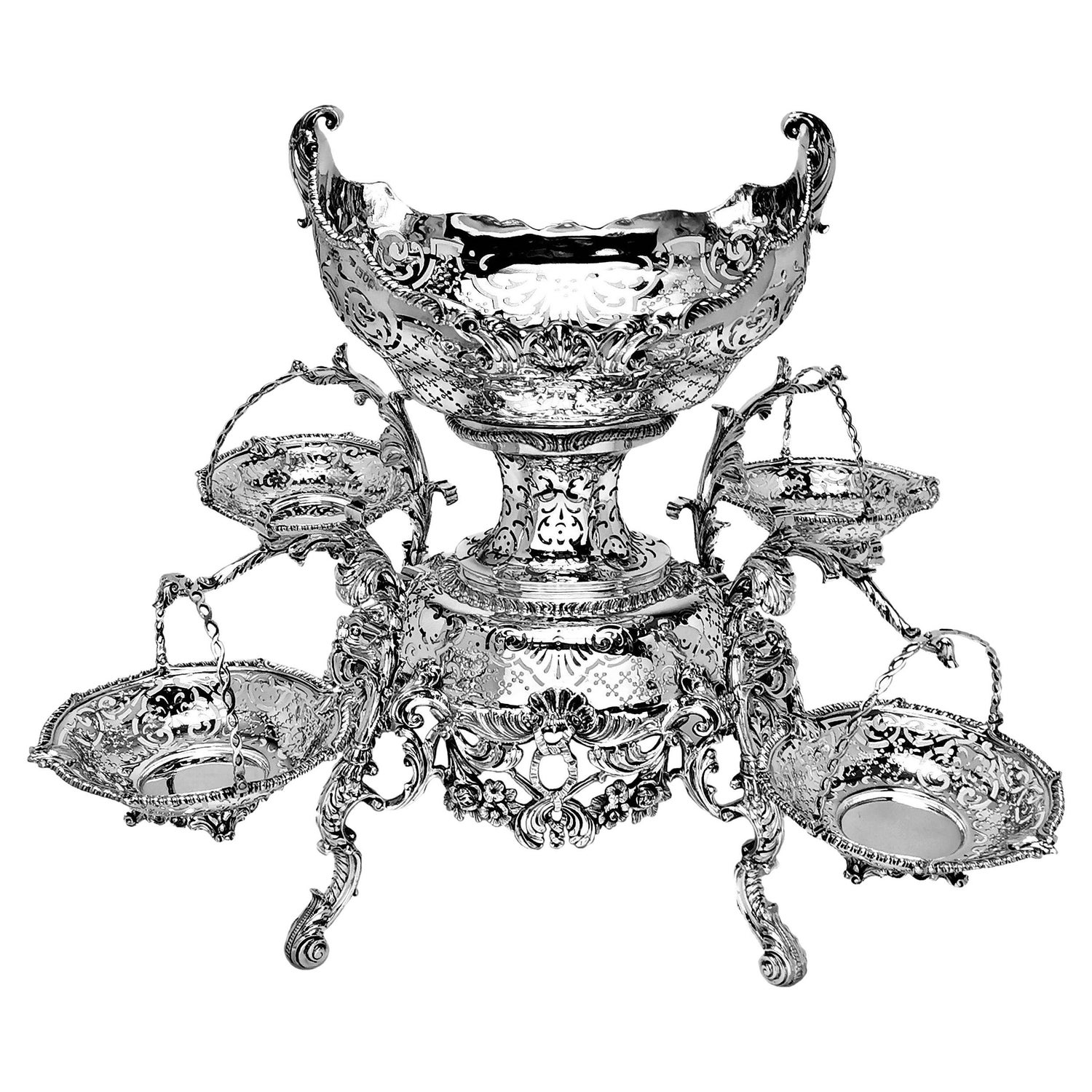 Antique Sterling Silver Epergne Centrepiece 1909 18th Century Georgian Style