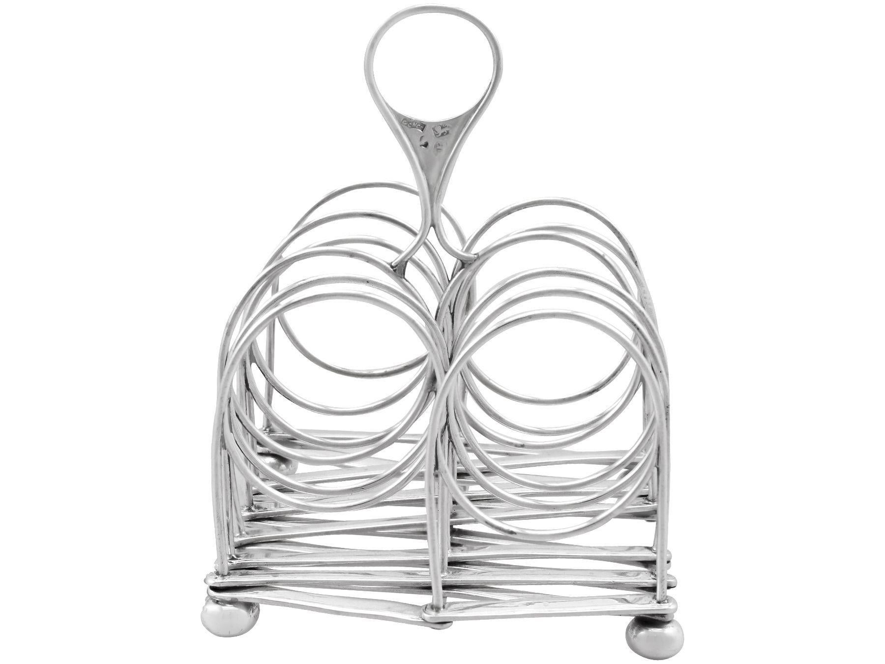 British Antique Sterling Silver Expanding Toast Rack, Circa 1800 For Sale