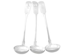 Antique Sterling Silver Fiddle Pattern Sauce Ladles