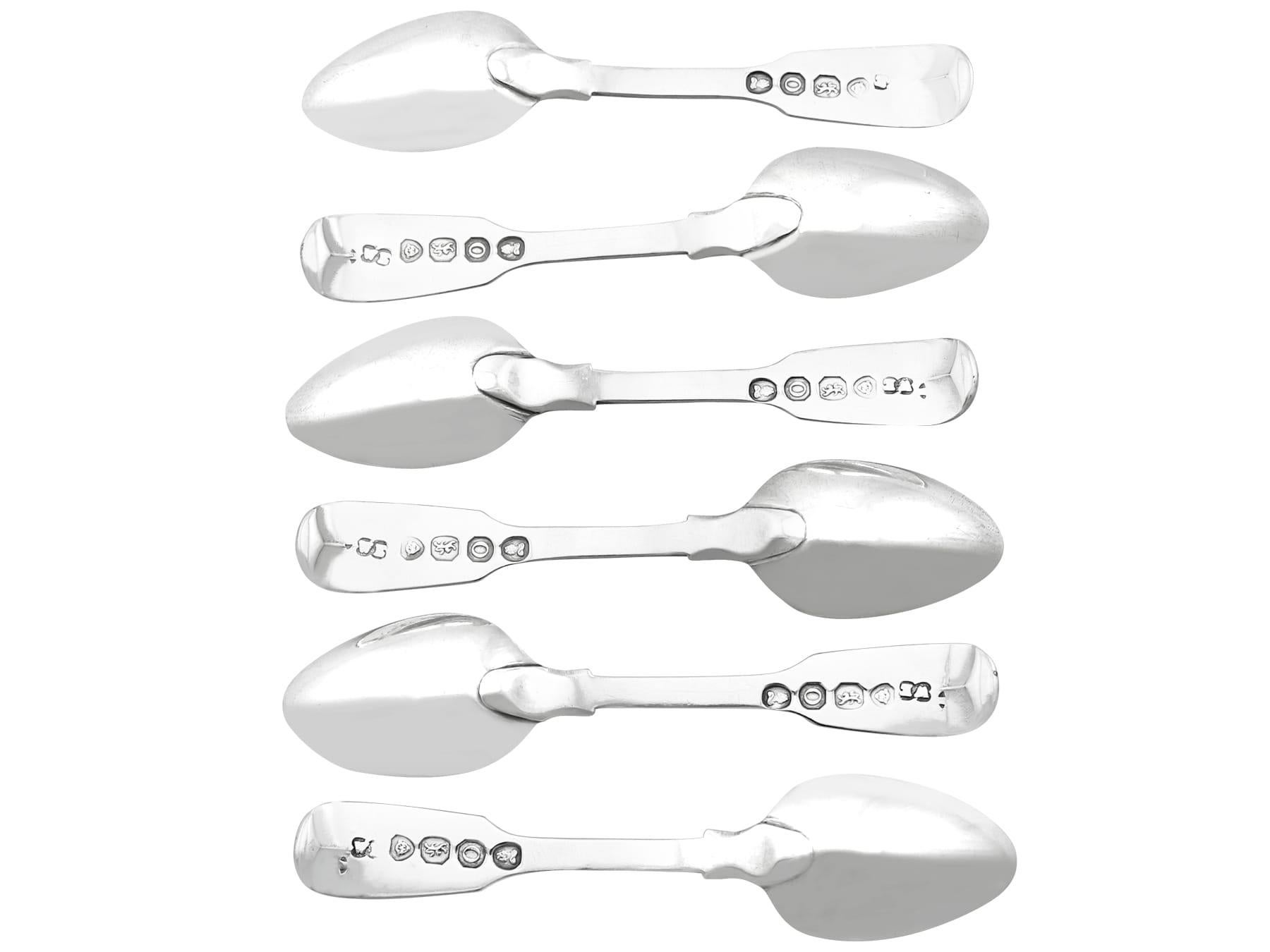 George IV Antique Sterling Silver Fiddle Pattern Tradesman Spoons For Sale
