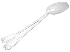 Antique Sterling Silver Fiddle Thread and Drop Gravy Spoons