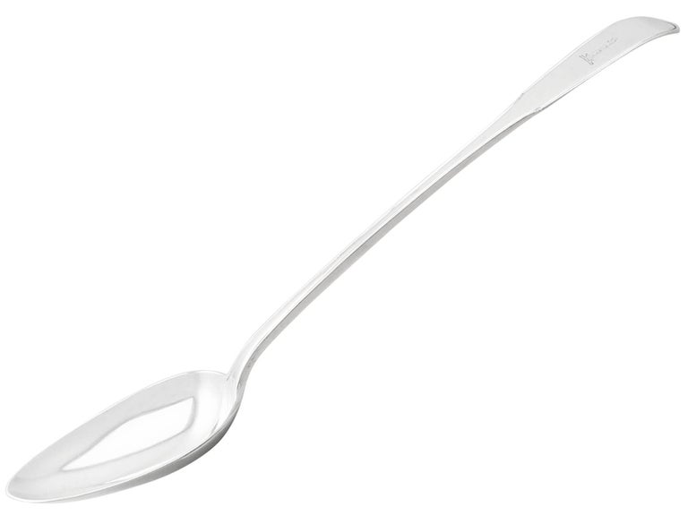 Antique Sterling Silver Fiddle Thread and Drop Gravy Spoons For Sale at 1stDibs