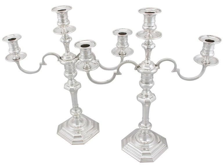 Antique Sterling Silver Five Light Candelabra, 1919 at 1stDibs