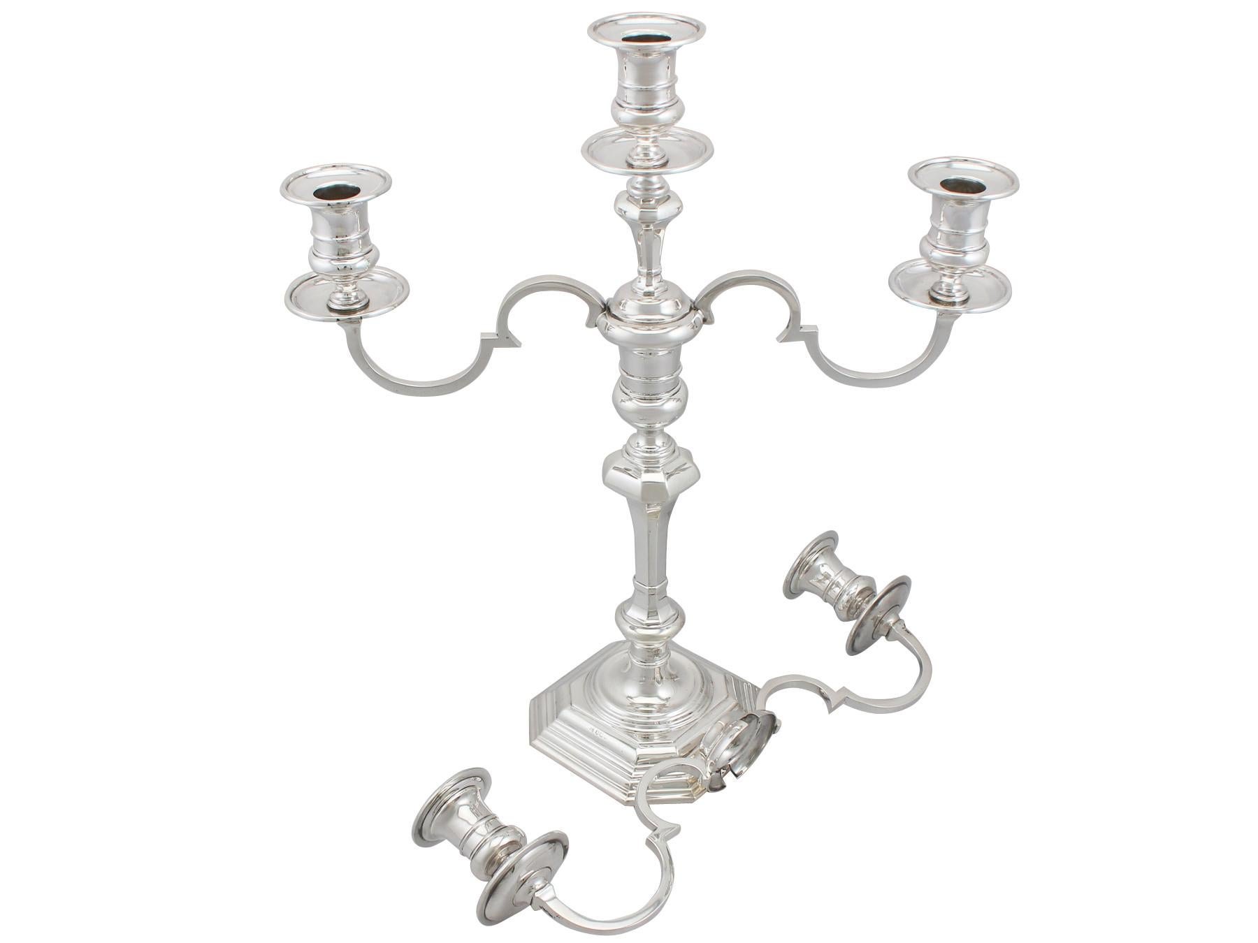 Early 20th Century Antique Sterling Silver Five Light Candelabra, 1919