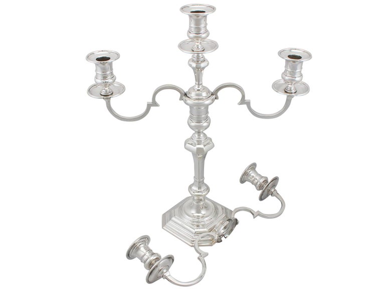 Antique Sterling Silver Five Light Candelabra, 1919 at 1stDibs