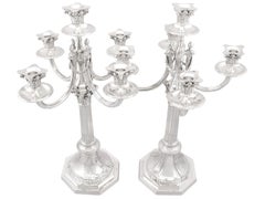 Antique Sterling Silver Five Light Candelabra, Empire Style, Circa 1930