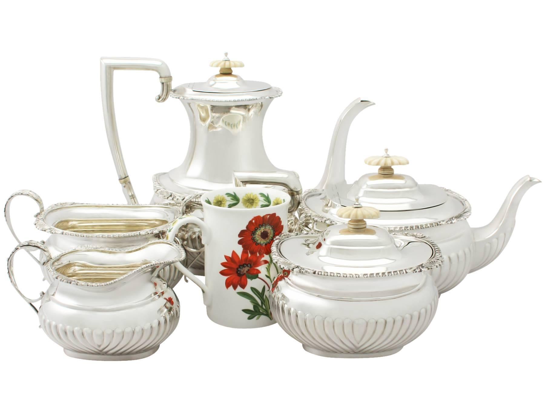 Antique Sterling Silver Five Piece Tea and Coffee Service, 1936 5