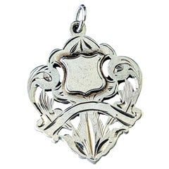 Antiker Anhänger aus Sterlingsilber, schildförmig, edwardianisch