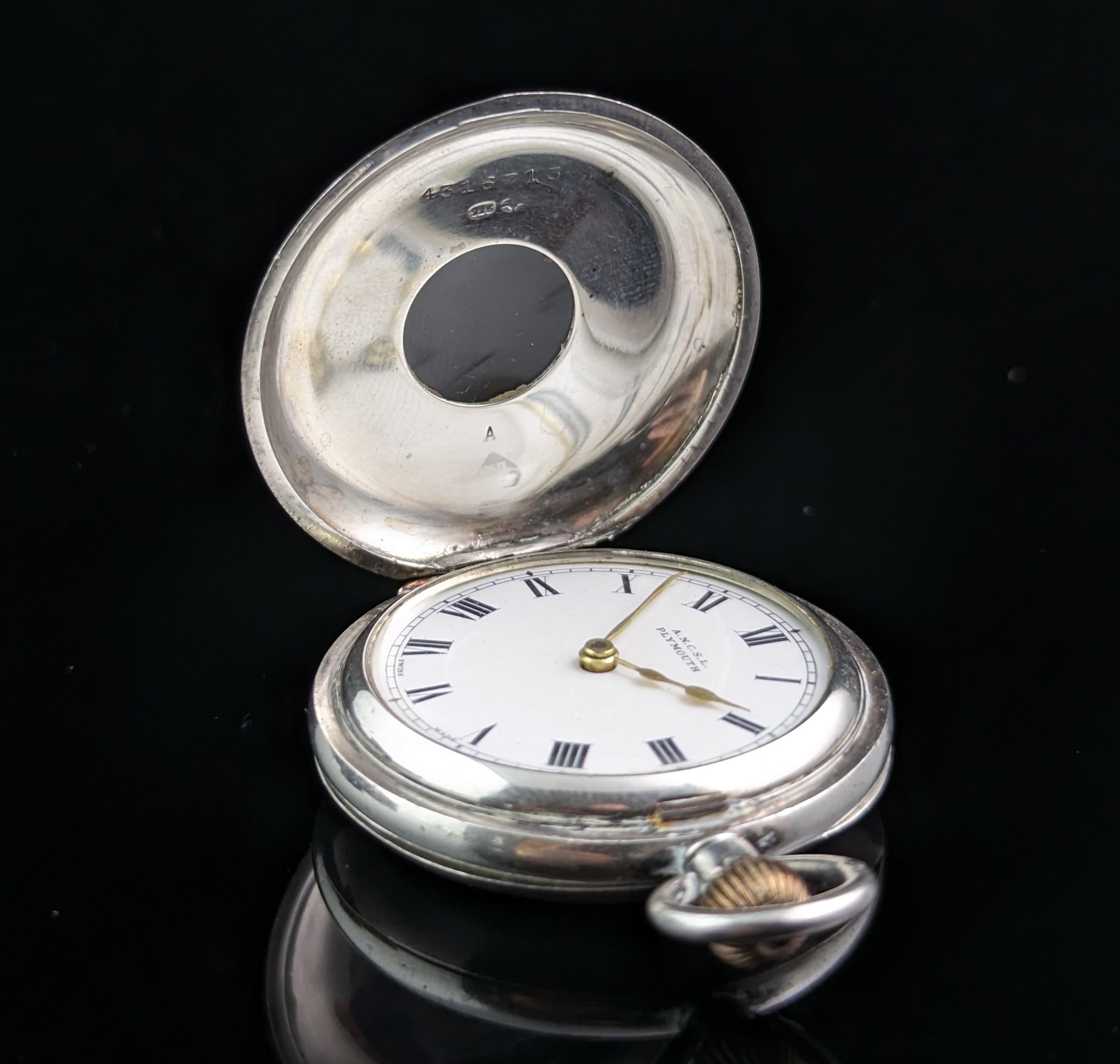 Antique Sterling Silver Fob Watch, Pocket Watch 3