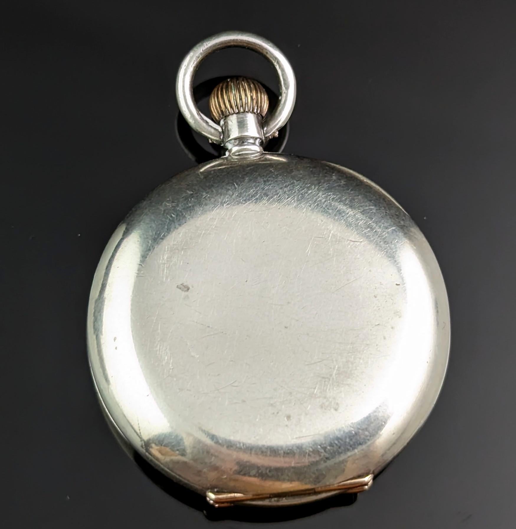 Antique Sterling Silver Fob Watch, Pocket Watch 4
