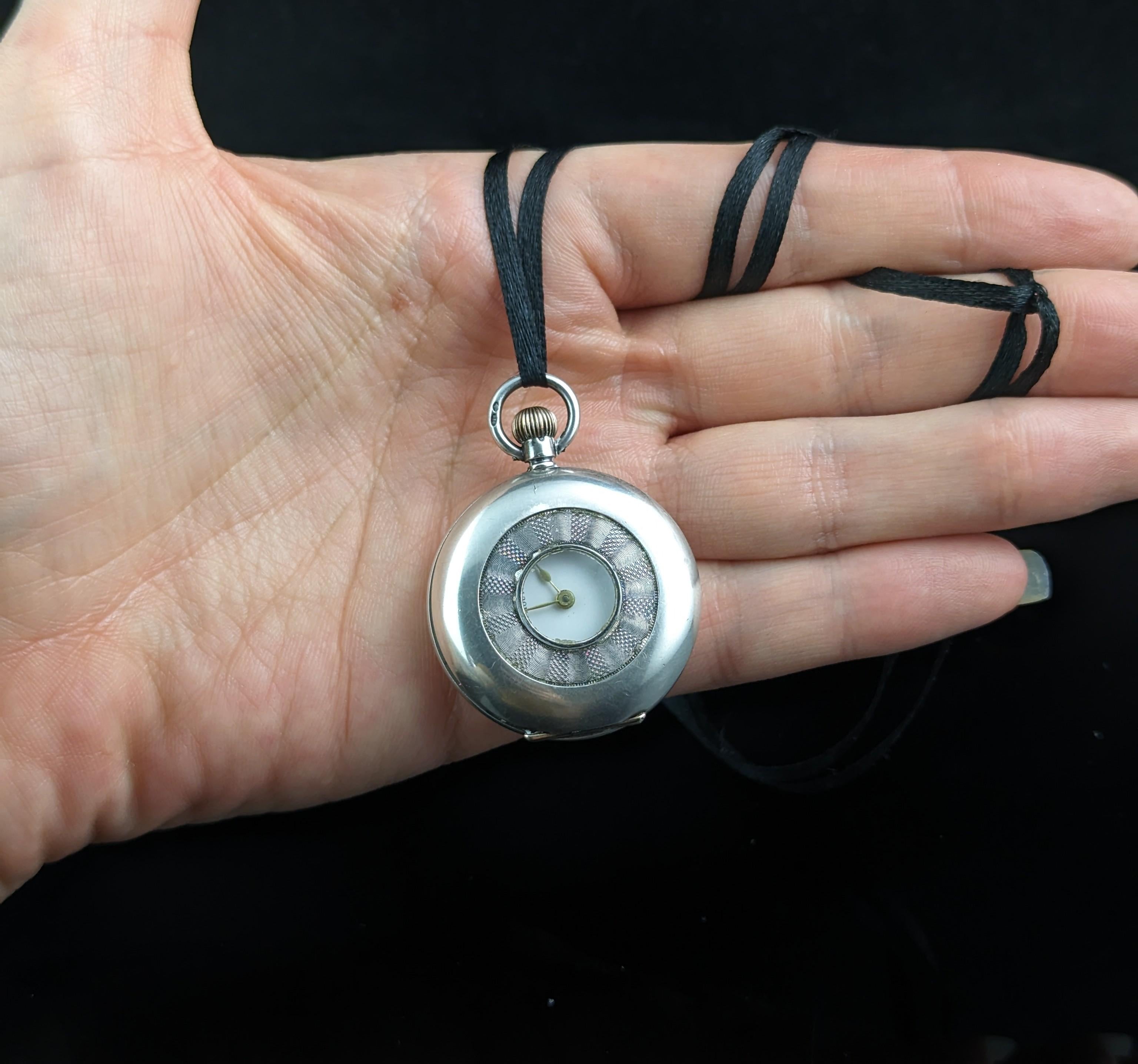 Antike Armbanduhr aus Sterling Silber, Taschenuhr  (Edwardian)