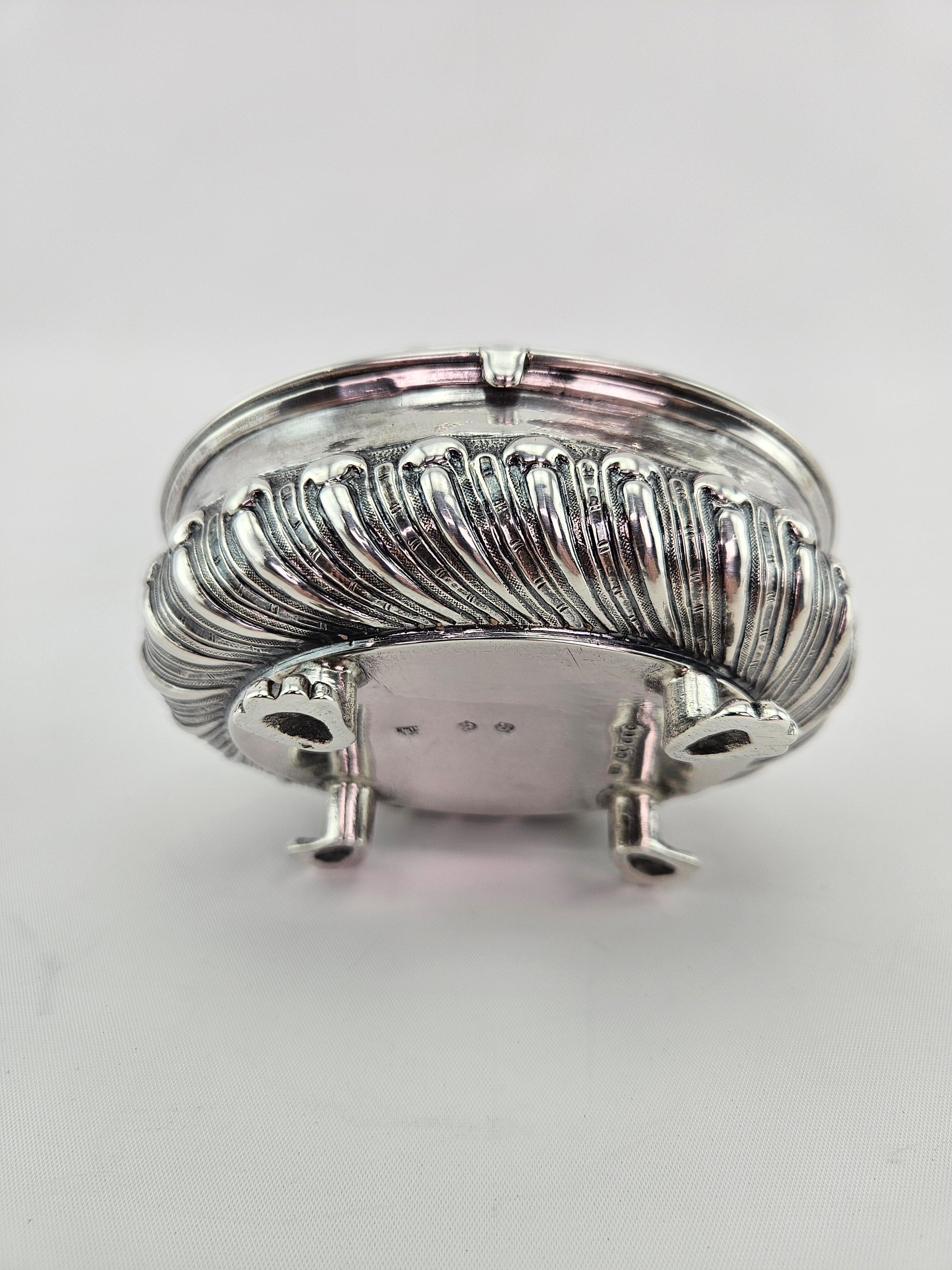 Victorian Antique Sterling Silver Footed Jewelry & Ring or Trinket Box