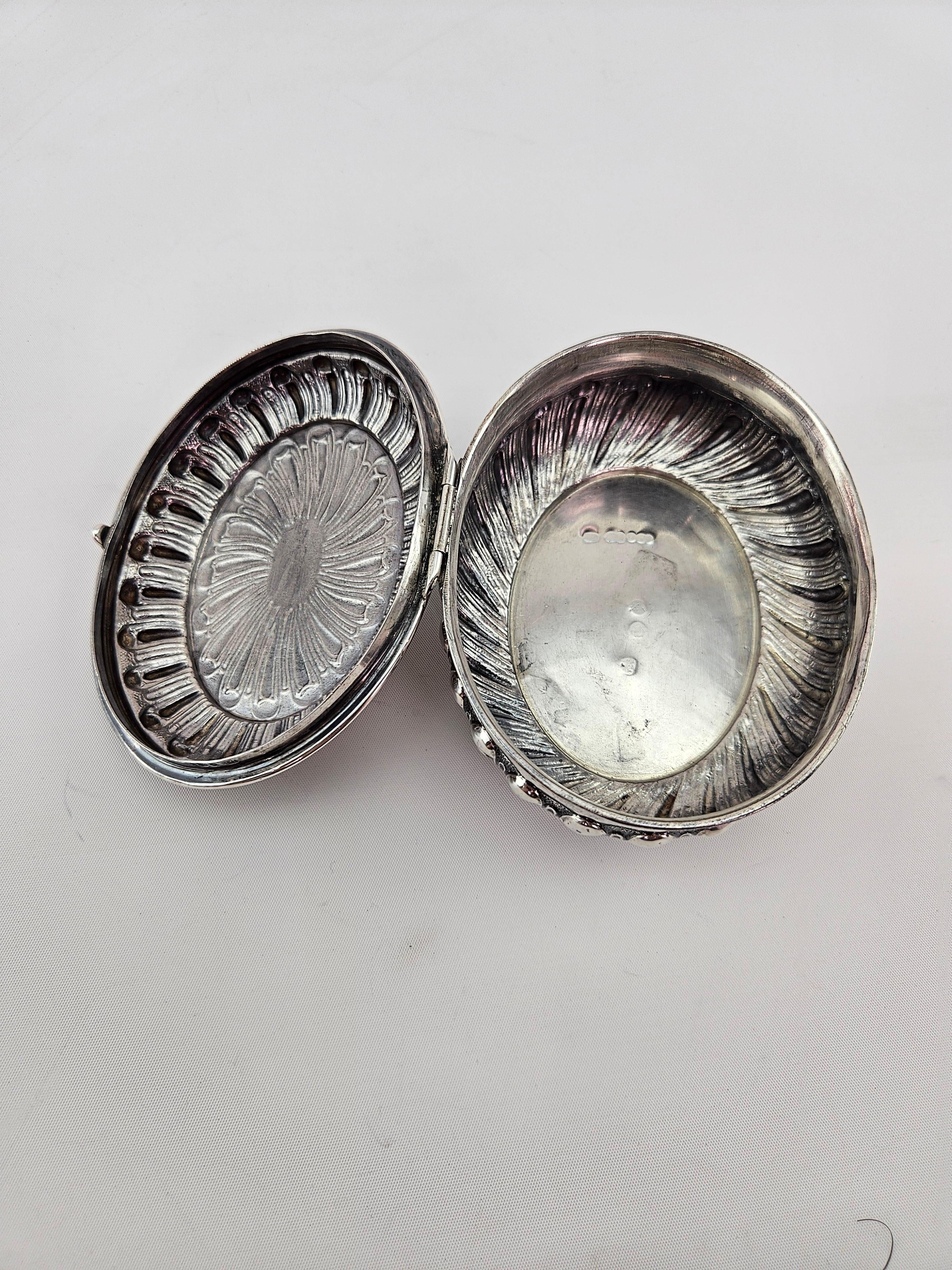 English Antique Sterling Silver Footed Jewelry & Ring or Trinket Box