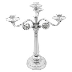 Antico candelabro a quattro luci in argento sterling