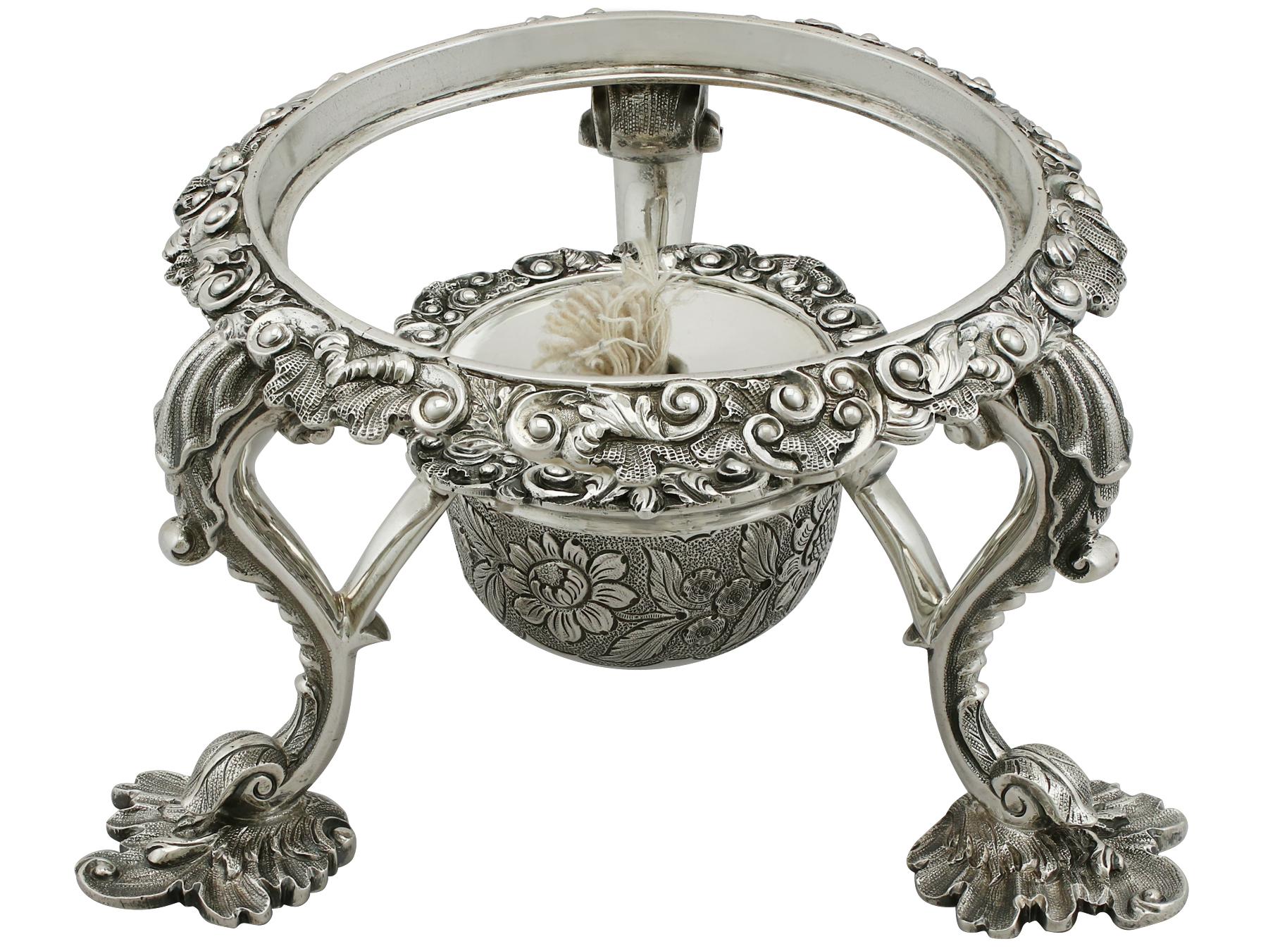 Antique Sterling Silver Four Piece Tea and Coffee Service, 1827 2
