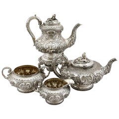 Antique Sterling Silver Four Piece Tea and Coffee Service, 1827
