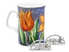 Antique Sterling Silver Fox Card / Menu Holders