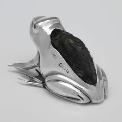 Antique Sterling Silver Frog Pincushion, Sydney & Co., Birmingham, 1907