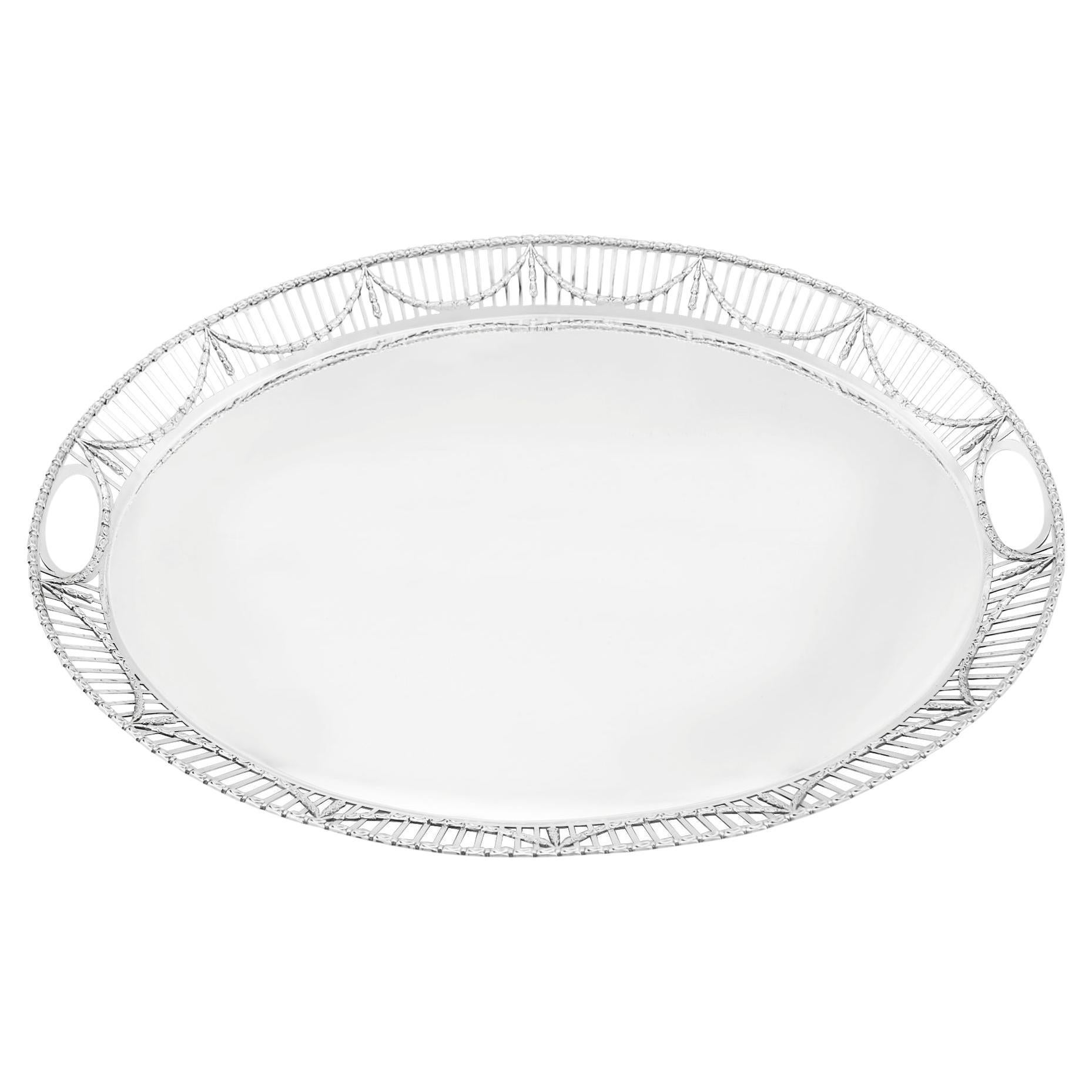 Antique Sterling Silver Galleried Tray