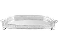 Antico vassoio da tè Gallery in argento sterling