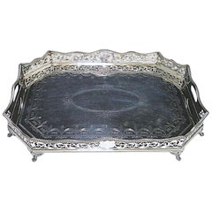 Antique Sterling Silver Gallery Tray