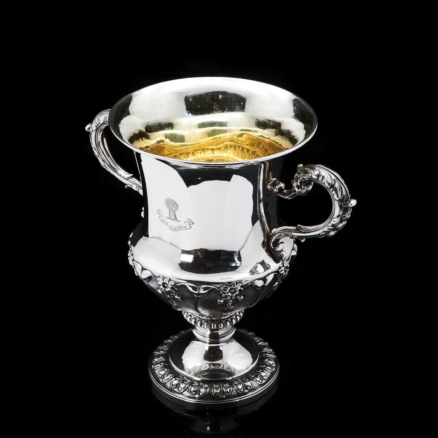 Antique Sterling Silver Georgian Cup / Vase in Campagna Form, Barnard, 1829 11