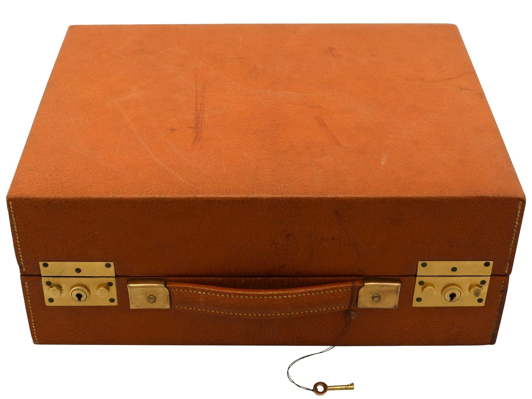 Antique Sterling Silver Gilt and Celluloid Gent's Travelling Vanity Set (1899) For Sale 13