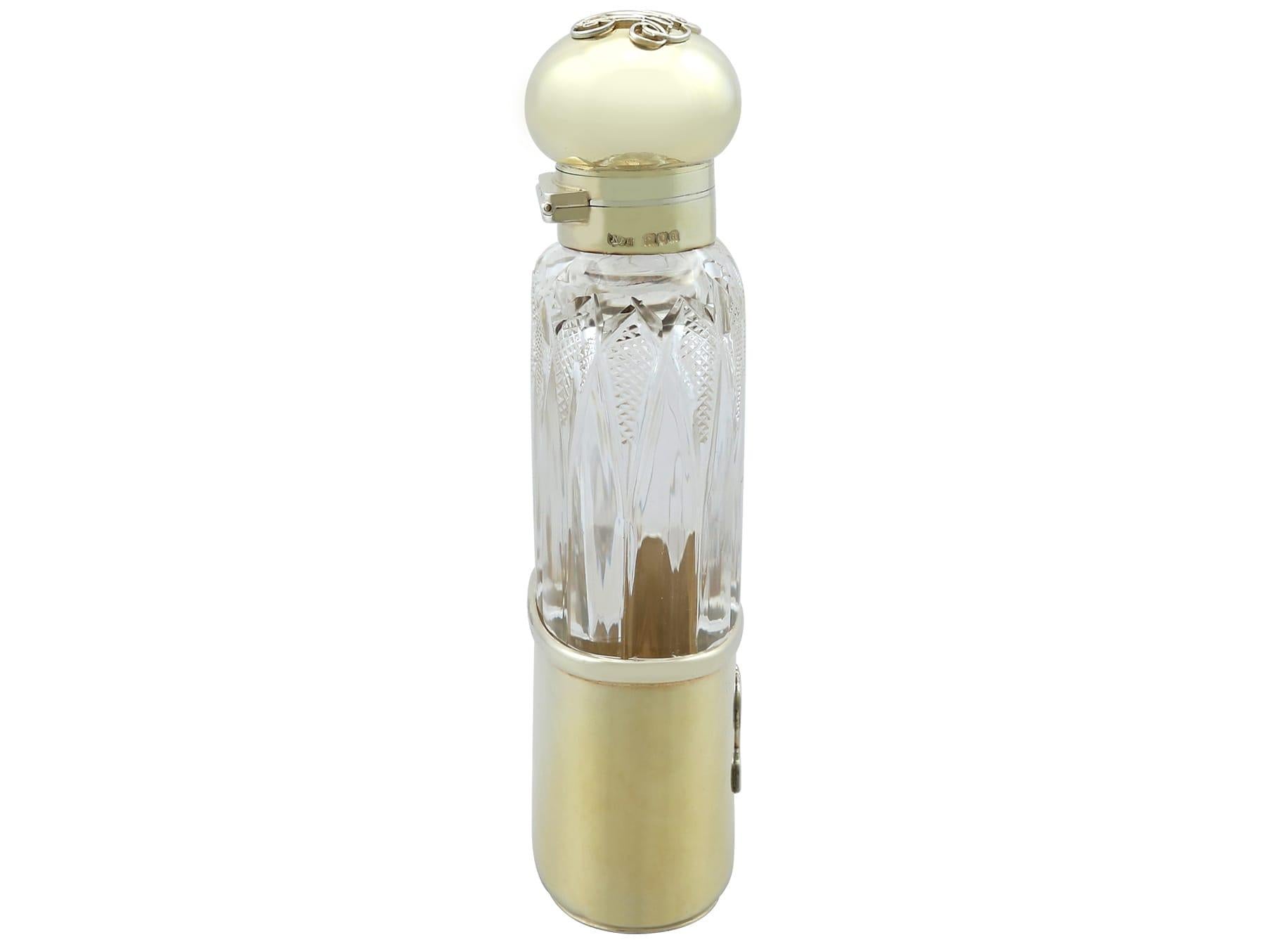 Antique Sterling Silver Gilt and Celluloid Gent's Travelling Vanity Set (1899) For Sale 1