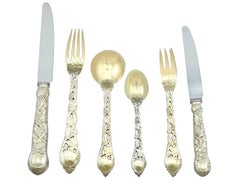 Vintage Sterling Silver Gilt Canteen of Cutlery for Twelve Persons