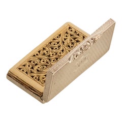 Antike vergoldete, gravierte Vinaigrette Birmingham Gervase Wheeler aus Sterlingsilber mit Gravur