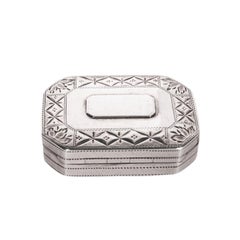 Vinaigrette géorgienne ancienne en argent sterling doré Samuel Pemberton Birmingham