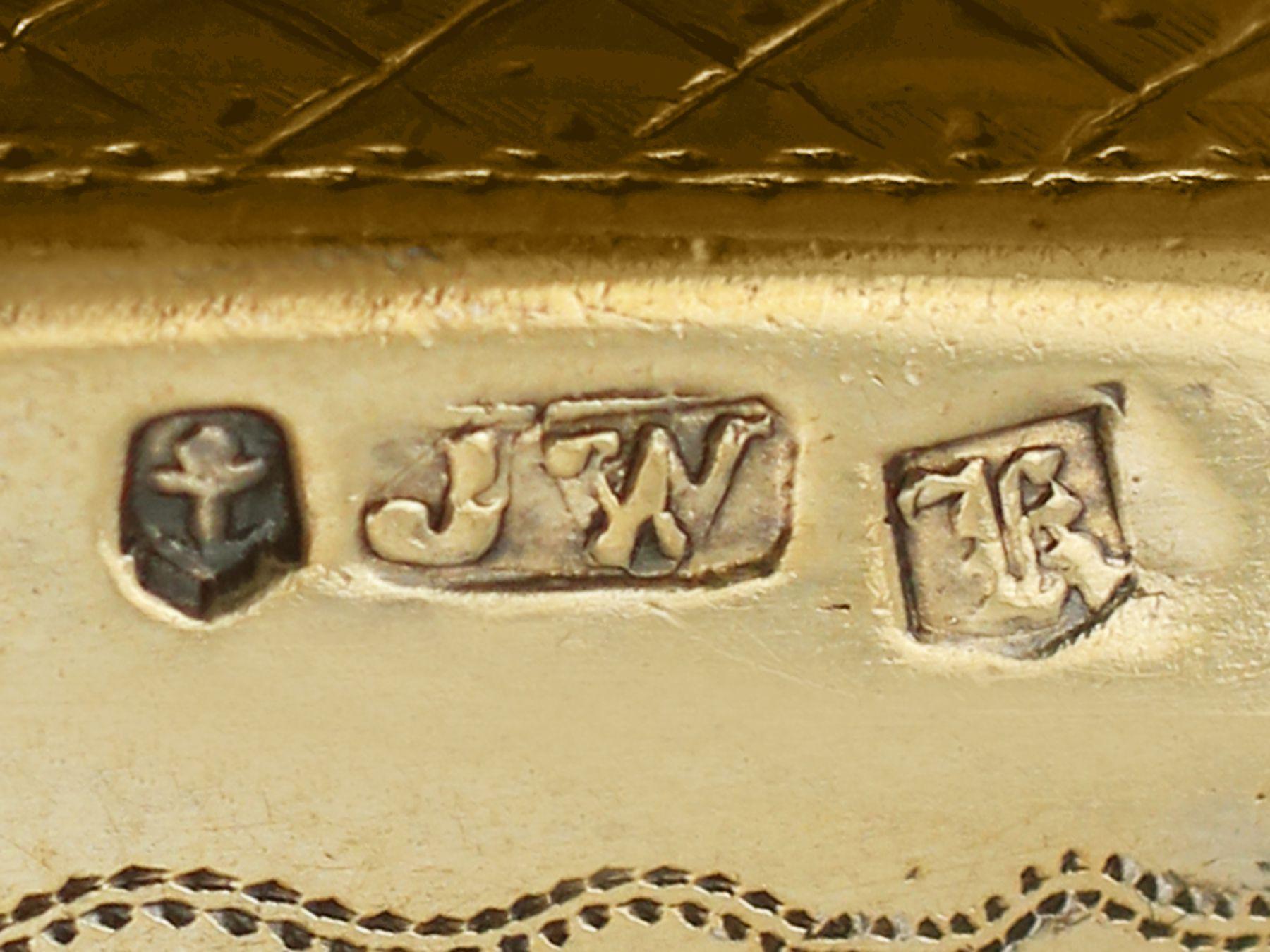 John Wilkinson Antique Sterling Silver Gilt Purse Vinaigrette For Sale 5