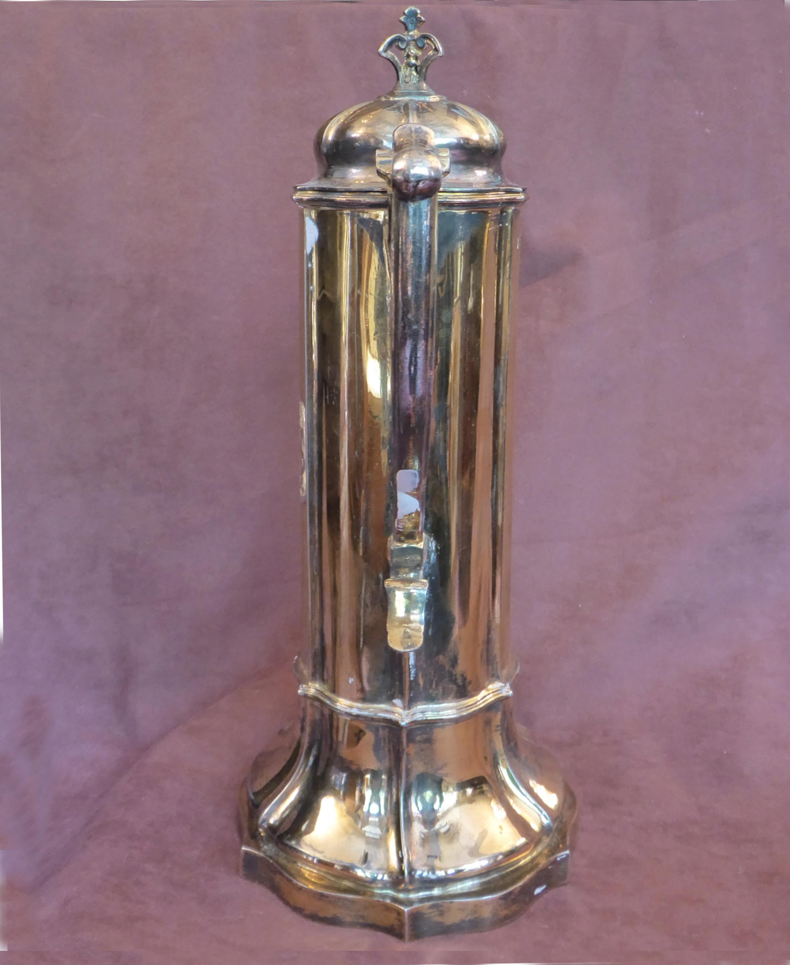 Antique Sterling Silver Gilt Wine Flagon, 1880 In Good Condition For Sale In Glencarse, Perthshire