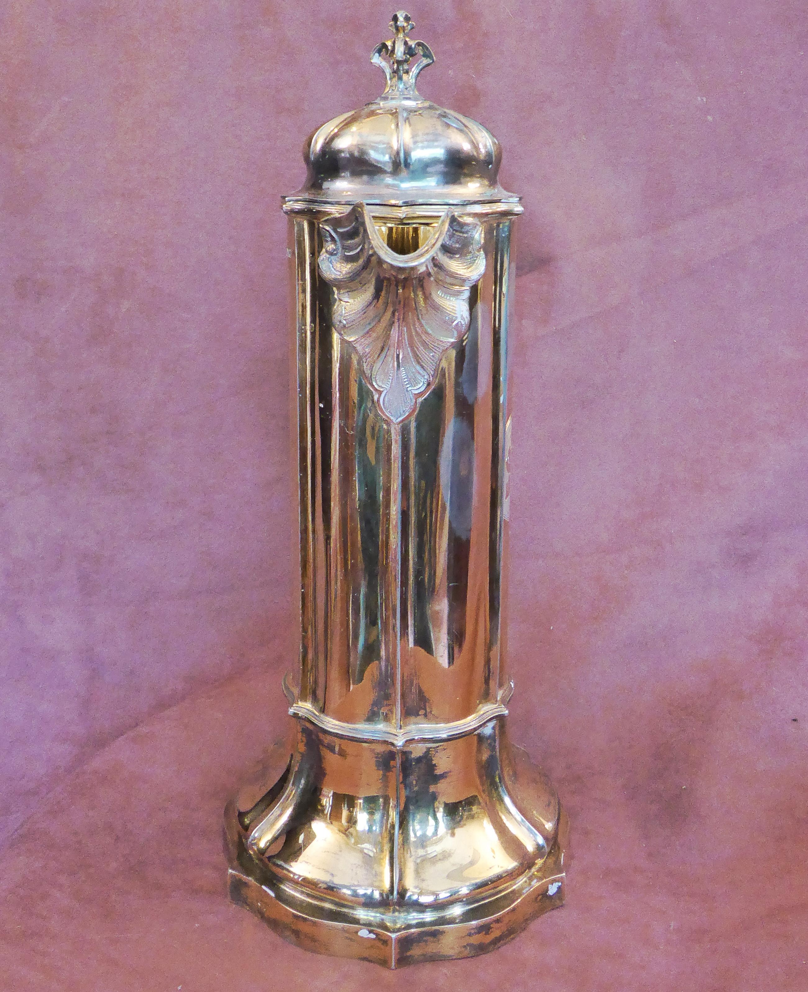 Antique Sterling Silver Gilt Wine Flagon, 1880 For Sale 1